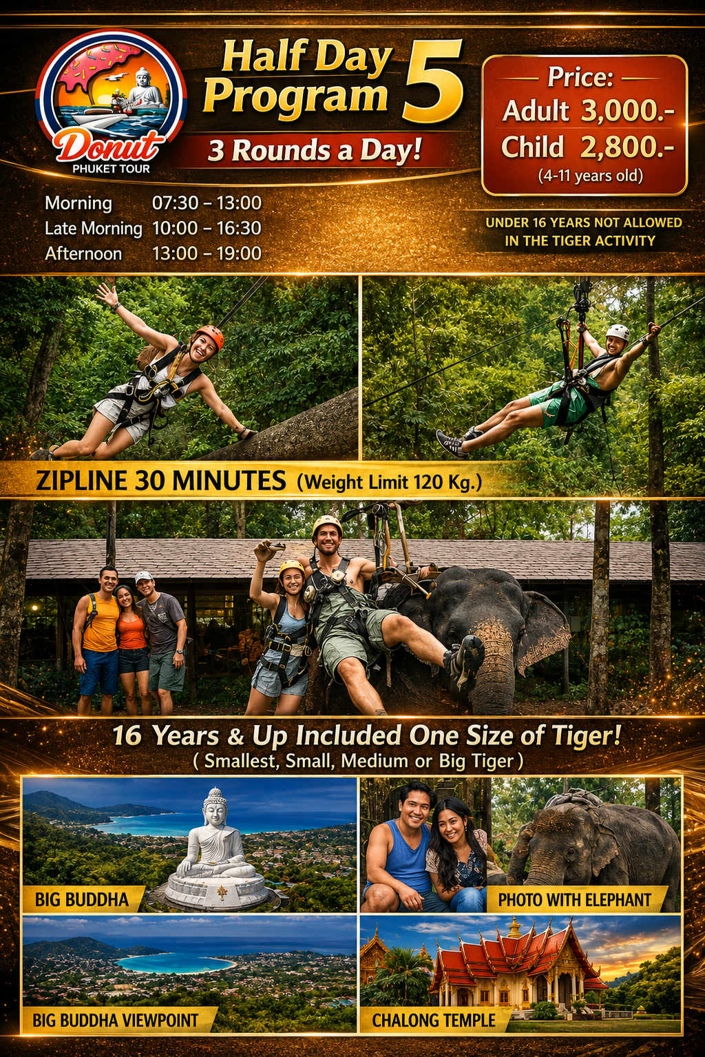 Half Day Program 5 - Zipline Tiger