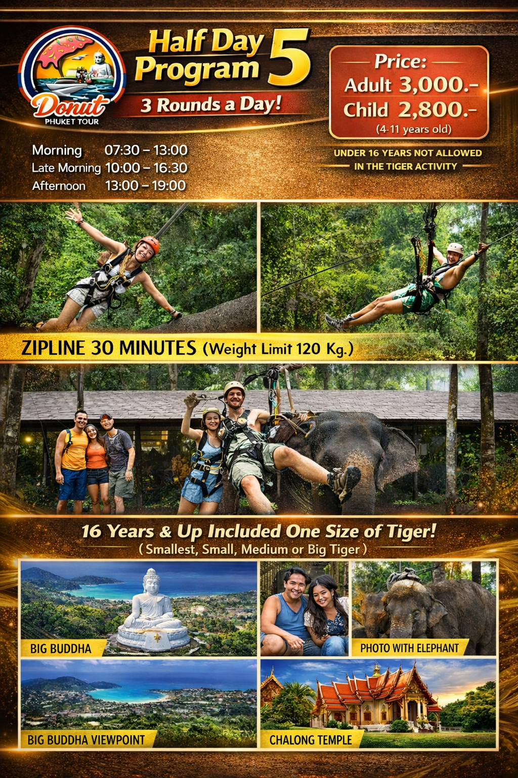 Half Day Program 5 - Zipline Tiger